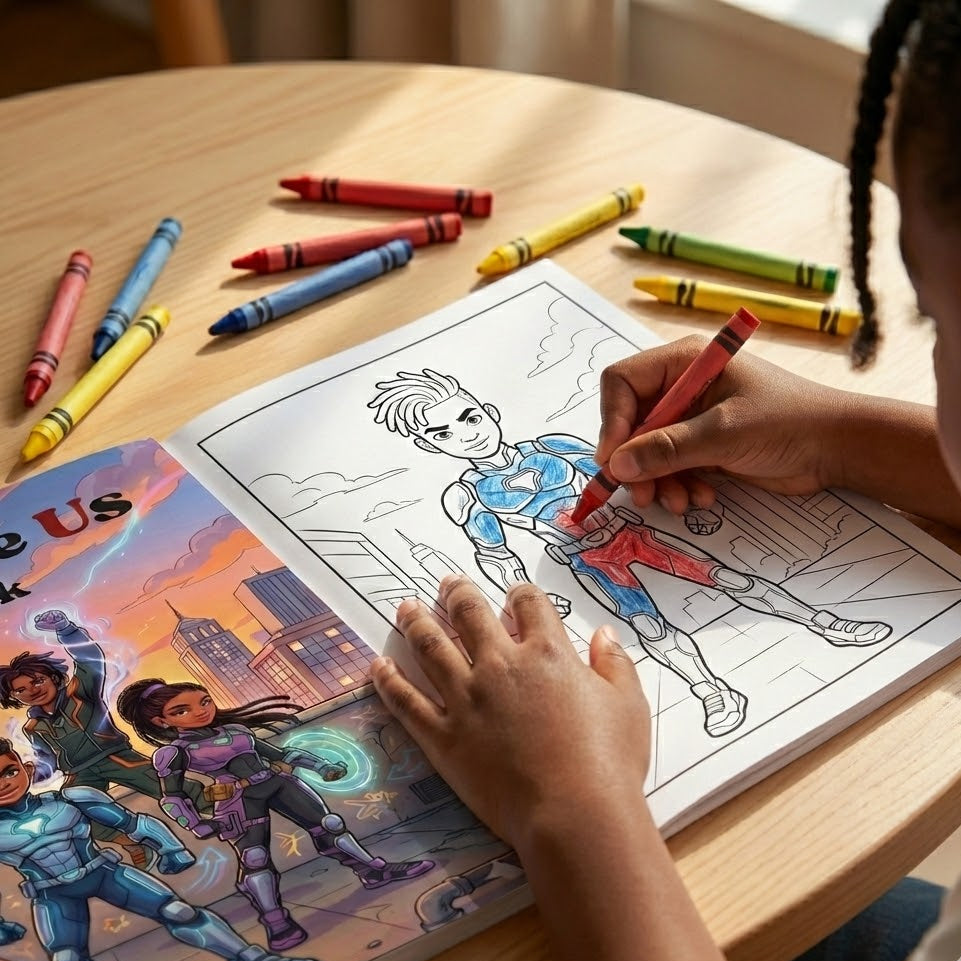 Heroes Like Us: Black Superhero Coloring Book