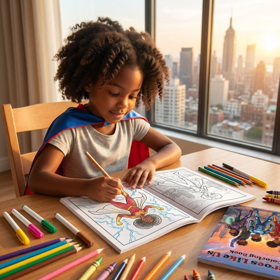 Heroes Like Us: Black Superhero Coloring Book